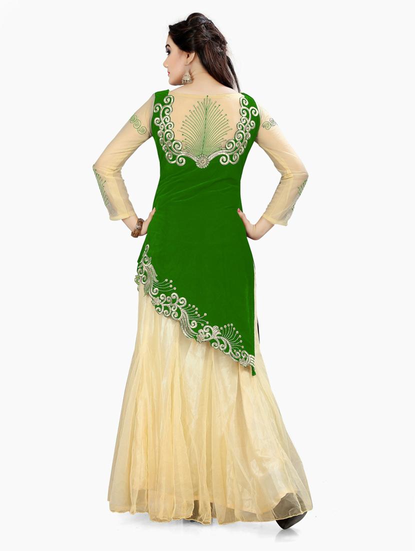embroidered flared semi-stitched lehenga - 19661132 - Standard Image - 2