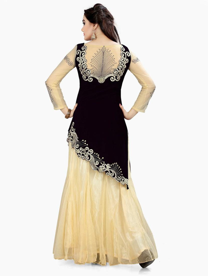 embroidered flared semi-stitched lehenga - 19661156 - Standard Image - 2