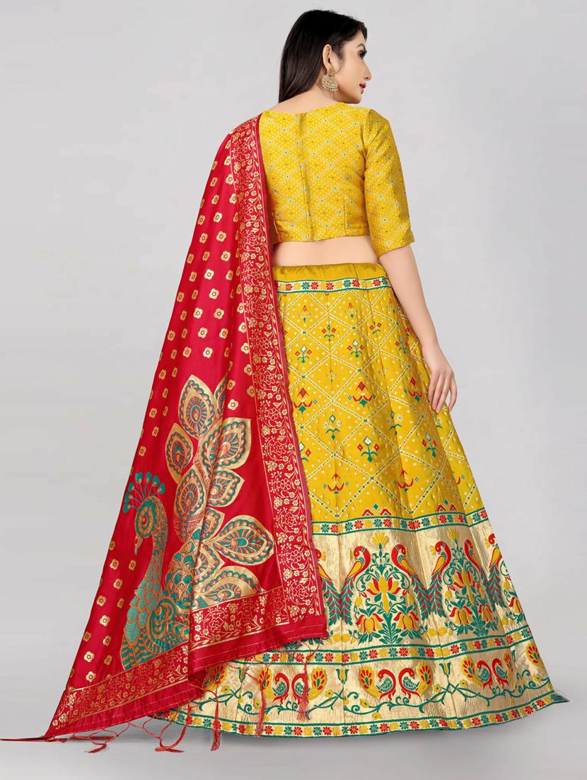 self designed flared semi-stitched lehenga - 19661440 - Standard Image - 2