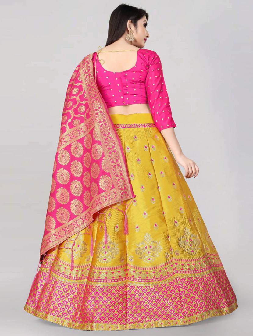 banarasi flared semi-stitched lehenga - 19661542 - Standard Image - 2
