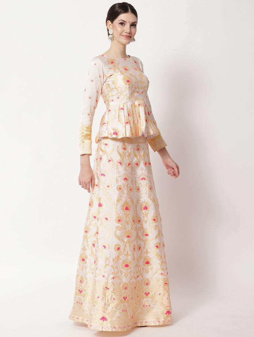 printed flared semi stitched lehenga - 19661587 - Standard Image - 2