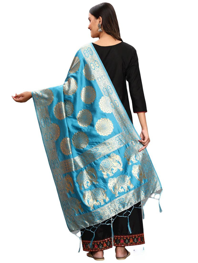 green jaquard dupatta - 19661780 - Standard Image - 2