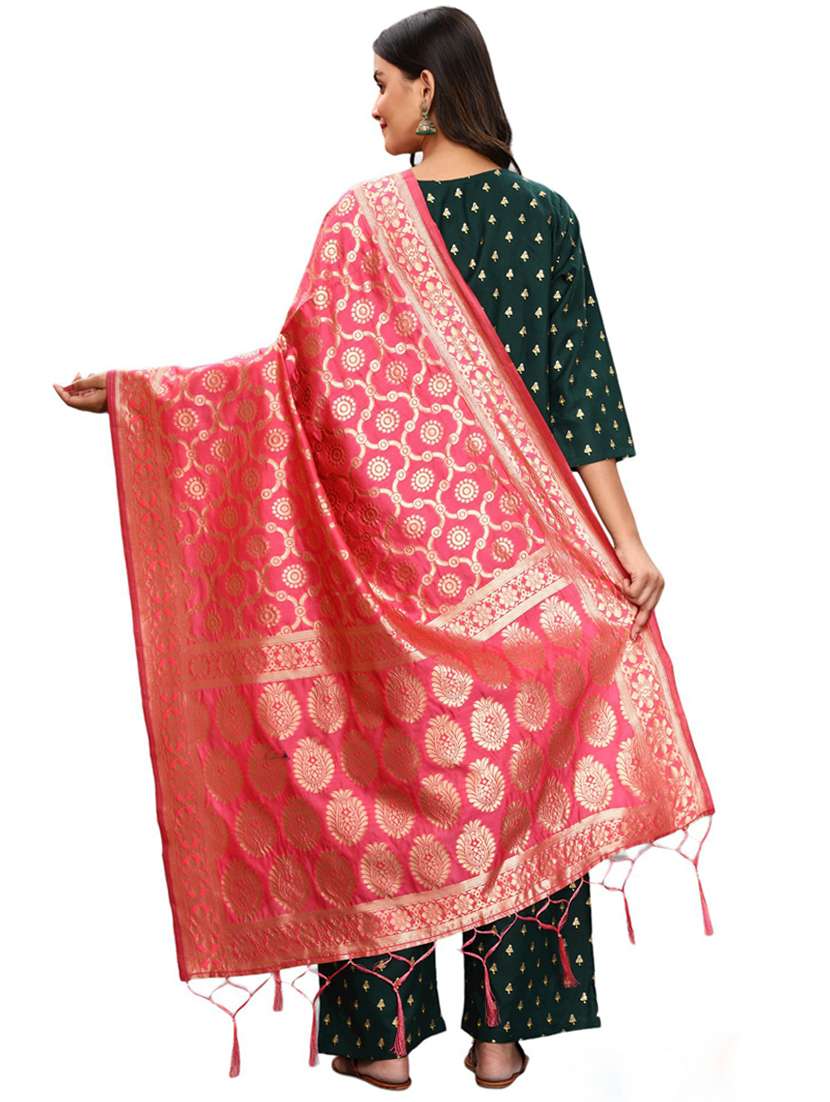 red jaquard dupatta - 19661822 -  Standard Image - 2