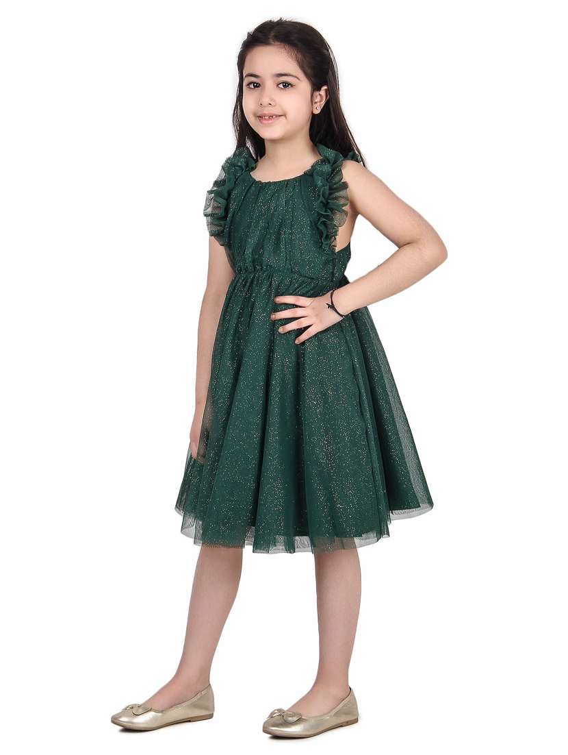 girls round neck cap sleeve frock - 19662331 -  Standard Image - 2