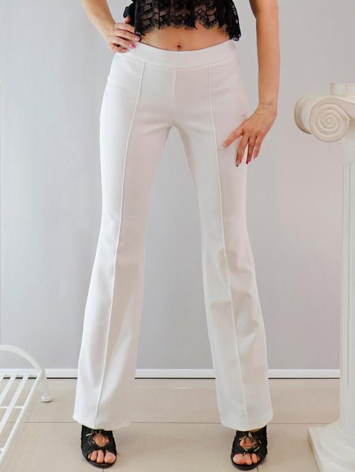 women solid mid rise bootcut trouser - 19662360 -  Standard Image - 0