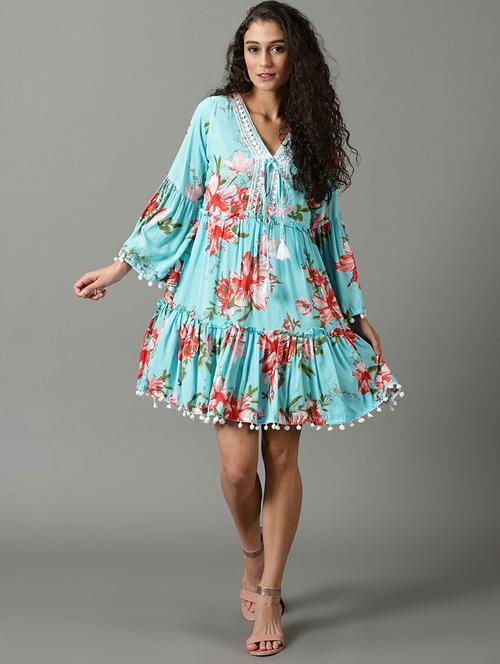 women's tiered dress floral dress - 19662585 - Standard Image - 0