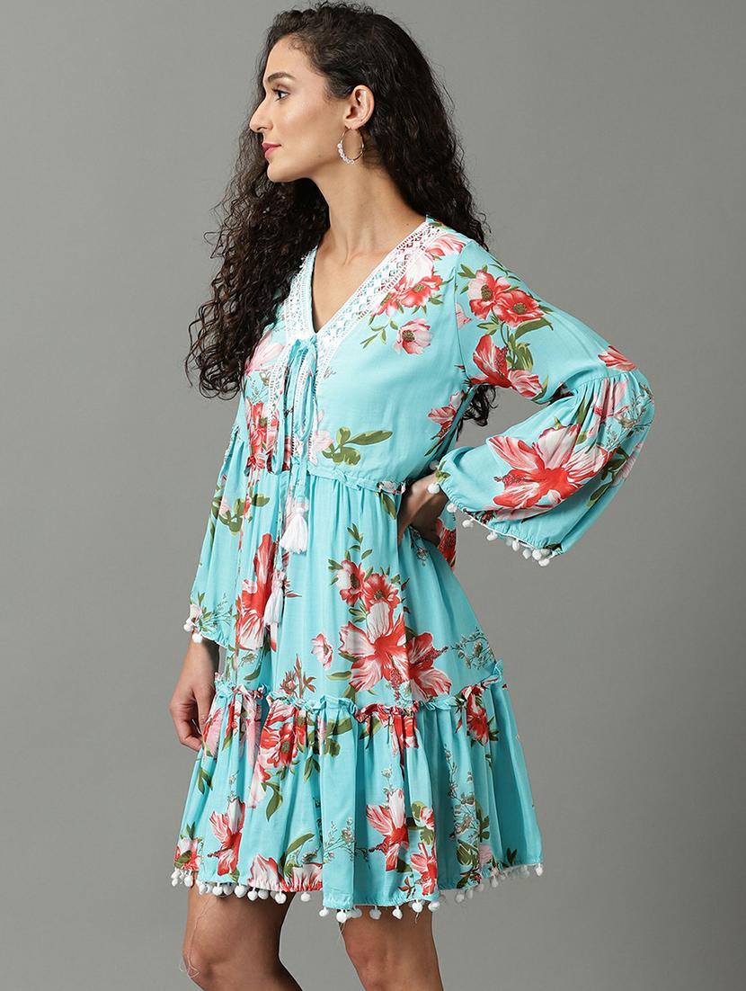 women's tiered dress floral dress - 19662585 - Standard Image - 2