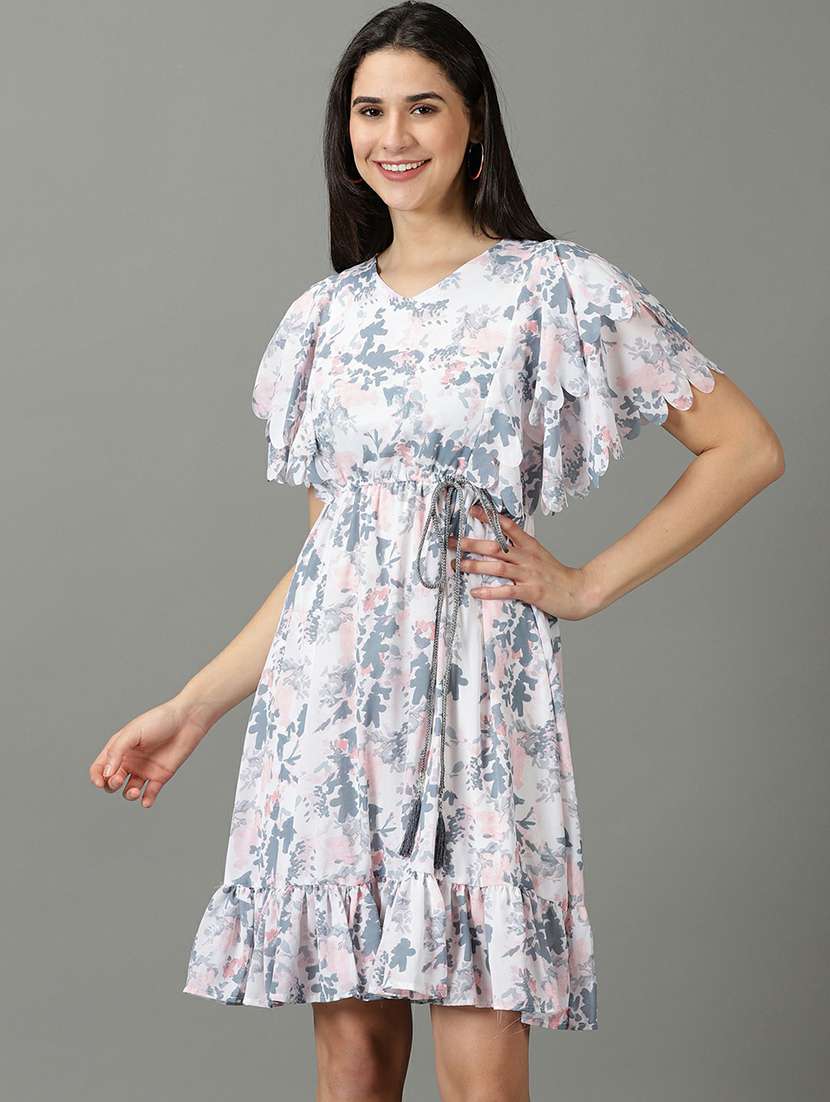 v neck printed drop waist dress - 19662592 -  Standard Image - 2