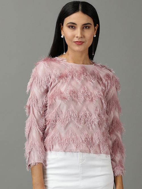 round neck self design straight top - 19662644 -  Standard Image - 0