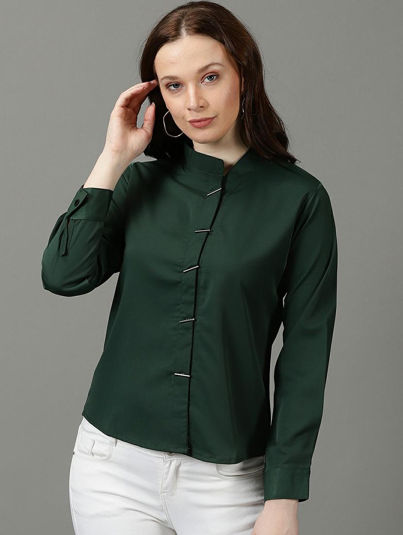 mandarin collar regular top - 19662645 - Zoom Image - 0