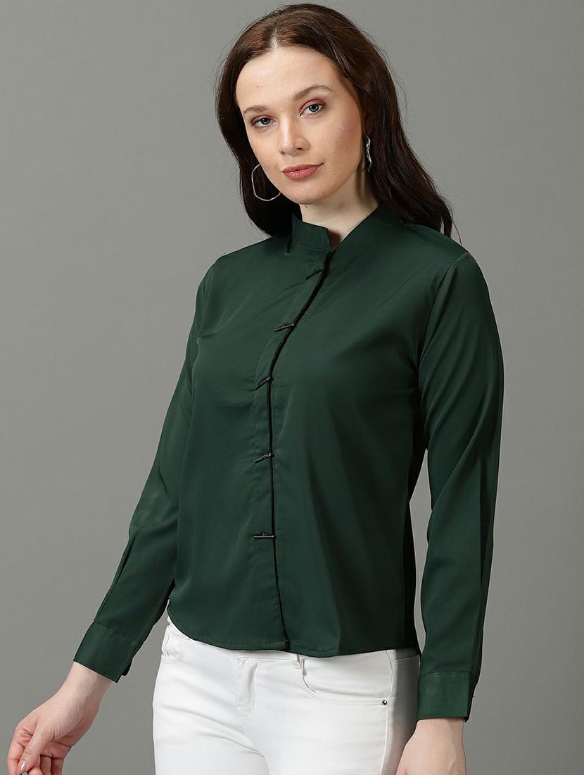 mandarin collar regular top - 19662645 - Standard Image - 2
