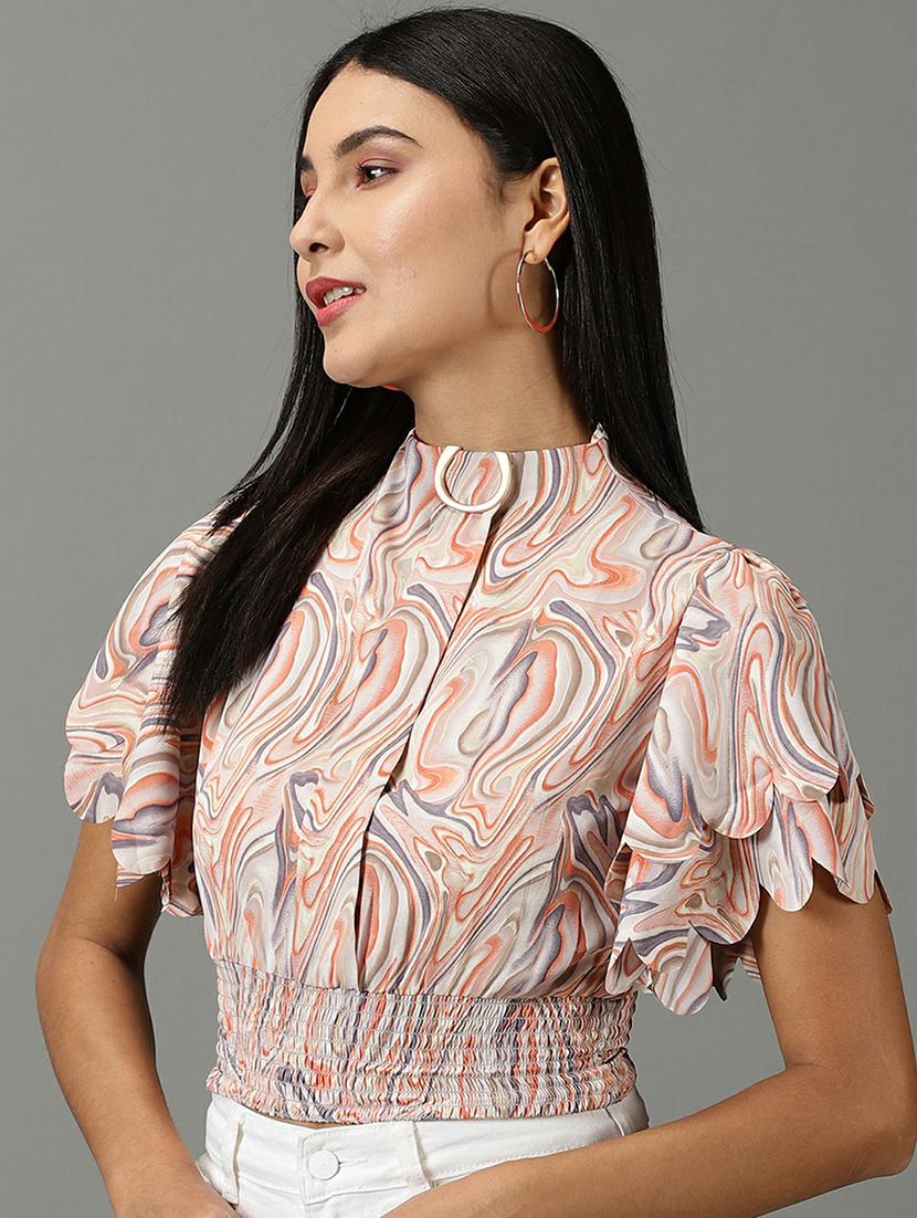 women's blouson high neck top - 19662670 - Standard Image - 2