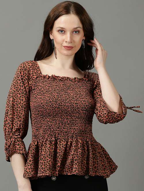women's peplum square neck top - 19662671 - Standard Image - 0