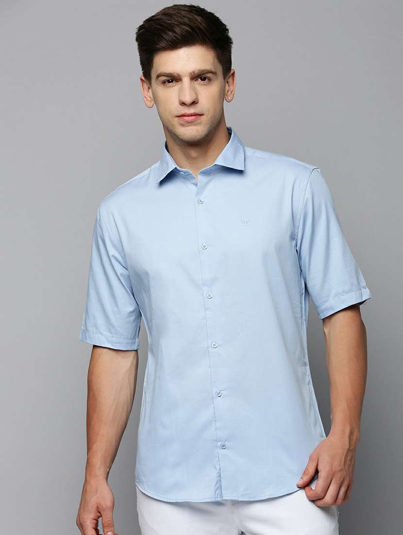 blue cotton casual shirt