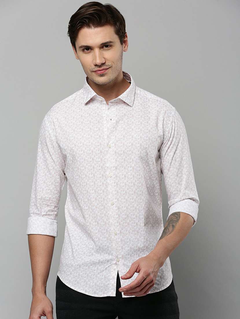 mens self design casual shirt