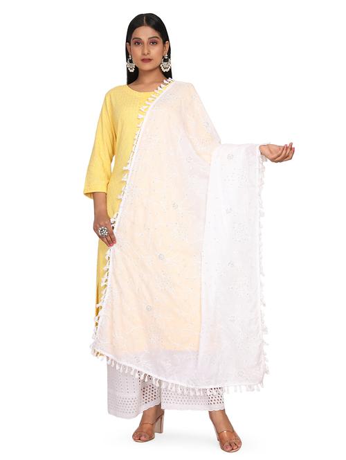 self design embroidered dupatta - 19662934 - Standard Image - 0
