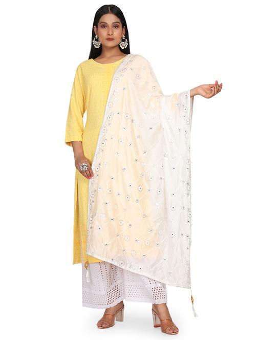self design embroidered dupatta - 19662939 -  Standard Image - 0