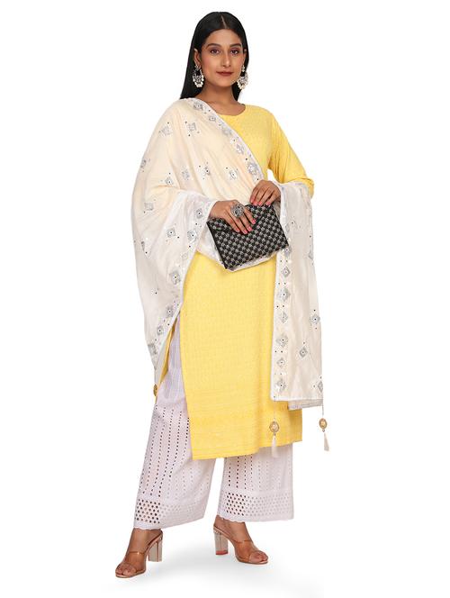 self design embroidered dupatta - 19662940 -  Standard Image - 0
