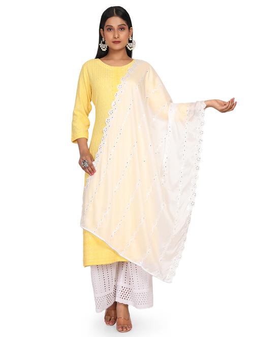 self design embroidered dupatta - 19662944 - Standard Image - 0
