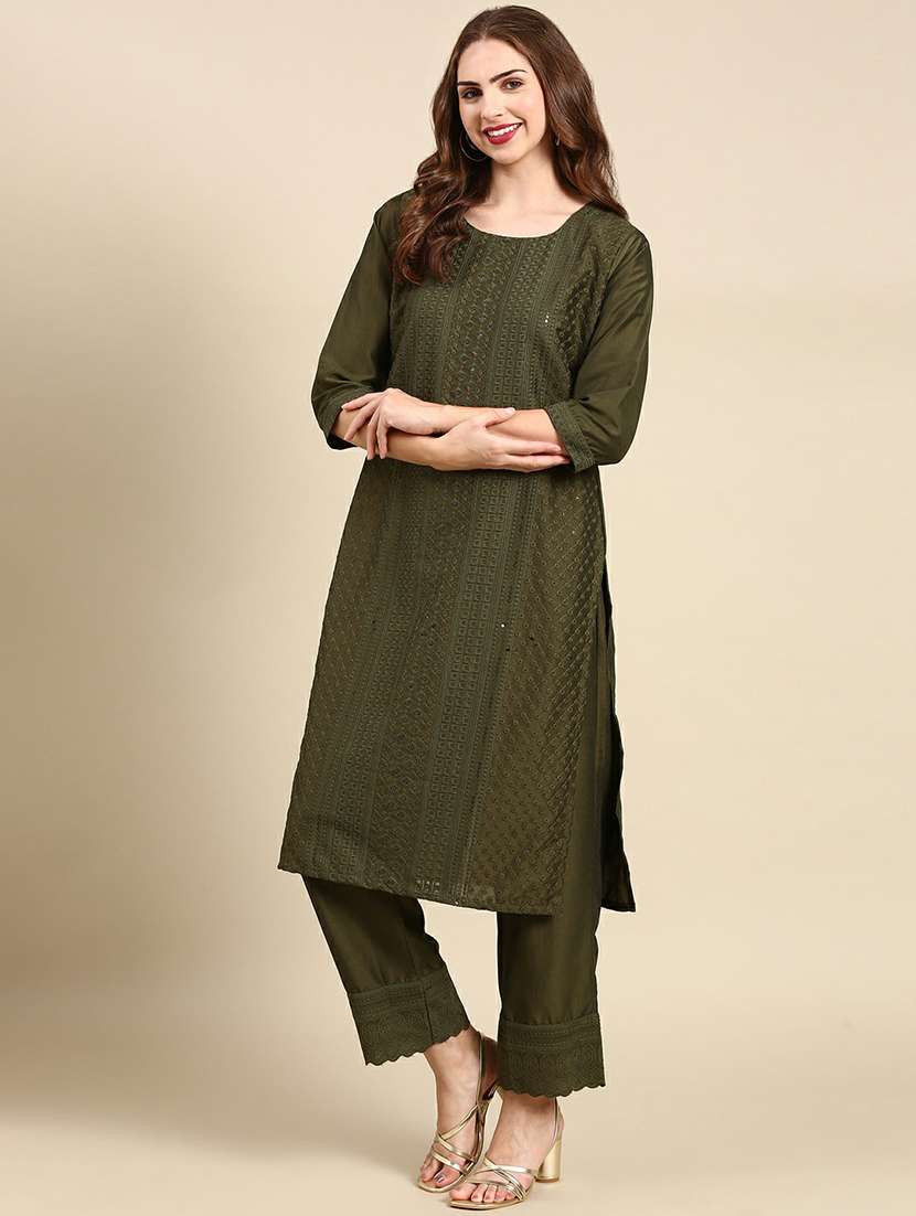 women embroidered kurta pant set with dupatta - 19664961 -  Standard Image - 2