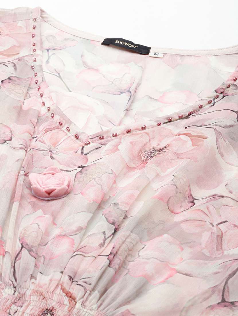 women floral printed v neck kaftan set - 19664978 -  Standard Image - 7