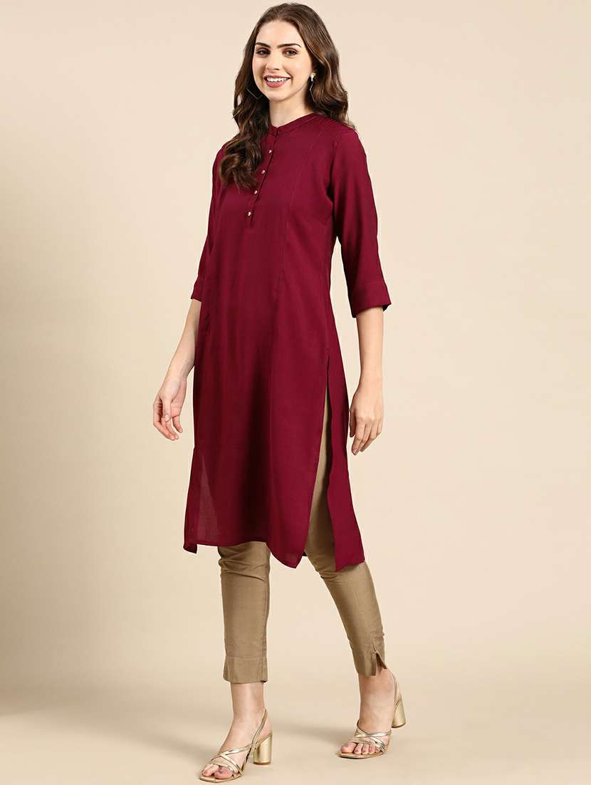 women's straight kurta - 19664994 -  Standard Image - 2