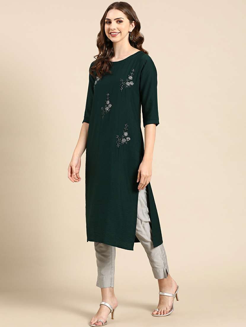 women's straight kurta - 19665037 -  Standard Image - 2