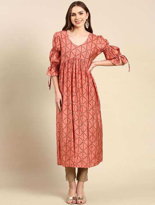 women's flared kurta - 19665050 -  Standard Image - 0