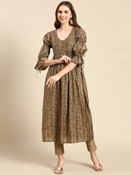 women's flared kurta - 19665062 - Standard Image - 0