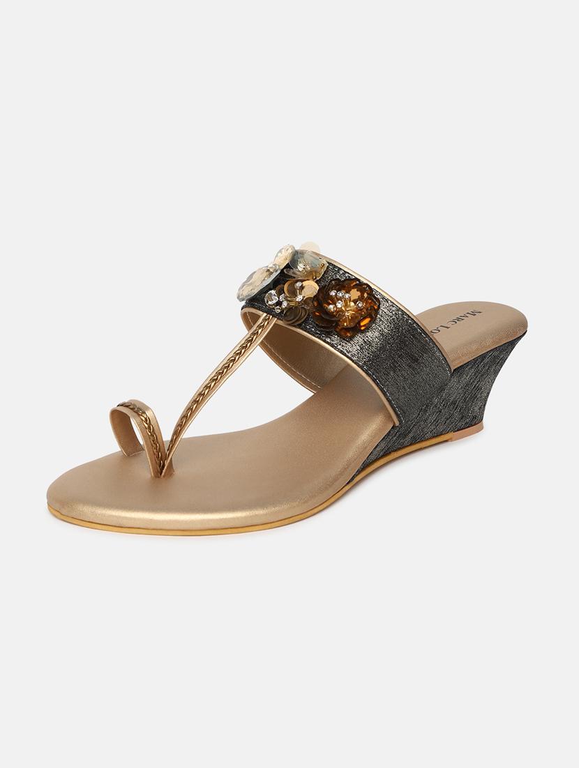 black pu slip on sandals - 19665856 - Standard Image - 2