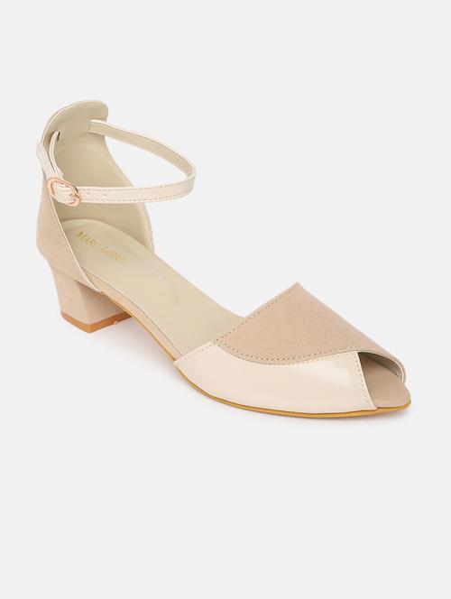 beige synthetic back strap sandals - 19665860 - Standard Image - 0