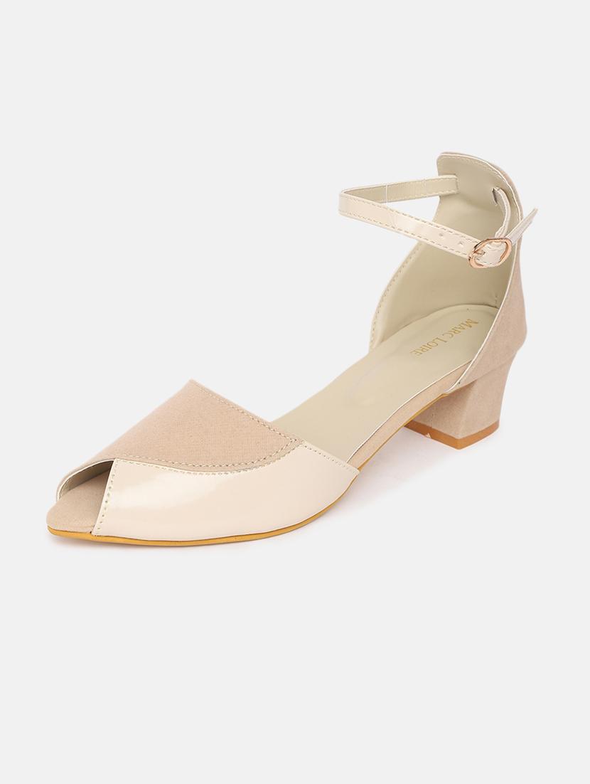 beige synthetic back strap sandals - 19665860 - Standard Image - 2