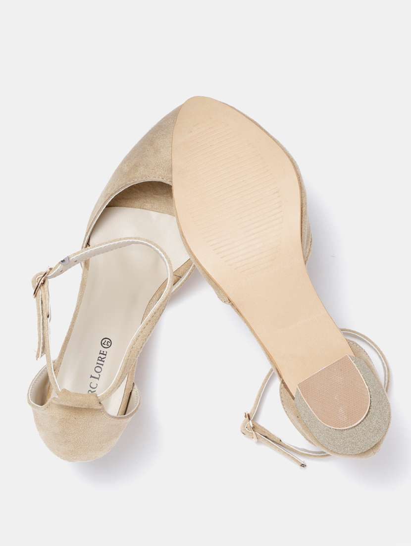 beige velvet closed back sandals - 19665864 - Standard Image - 2