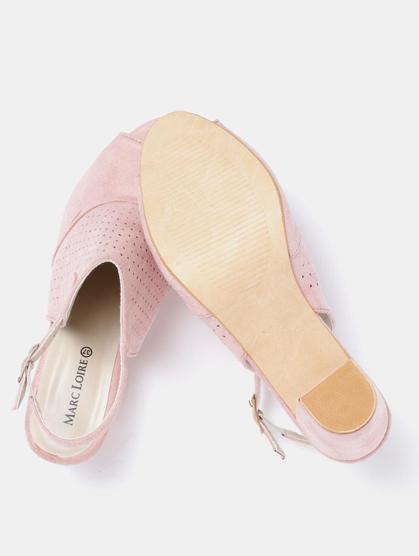 pink suede back strap sandals - 19665868 - Standard Image - 2