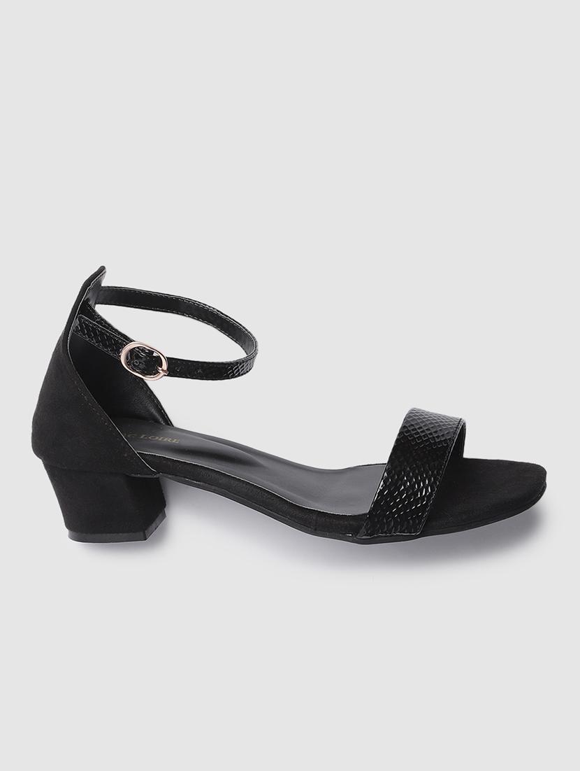 black faux leather back strap sandals - 19665877 -  Zoom Image - 0