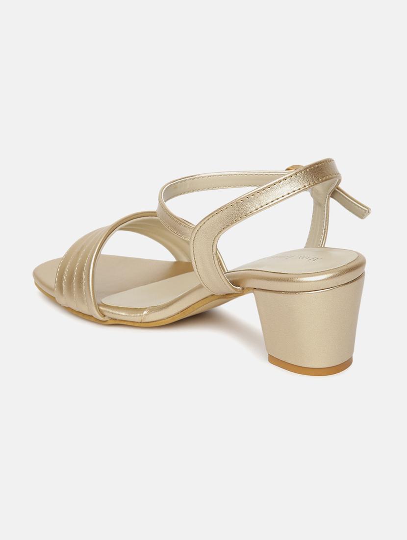 gold faux leather back strap sandals - 19665888 - Standard Image - 2