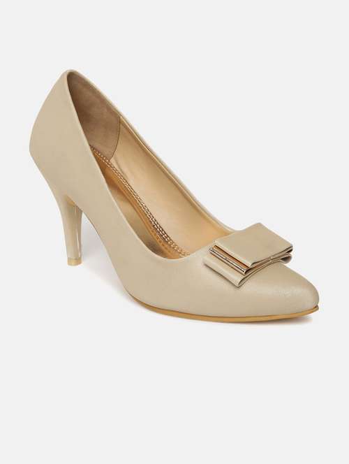 beige faux leather slip on pumps - 19665903 -  Standard Image - 0