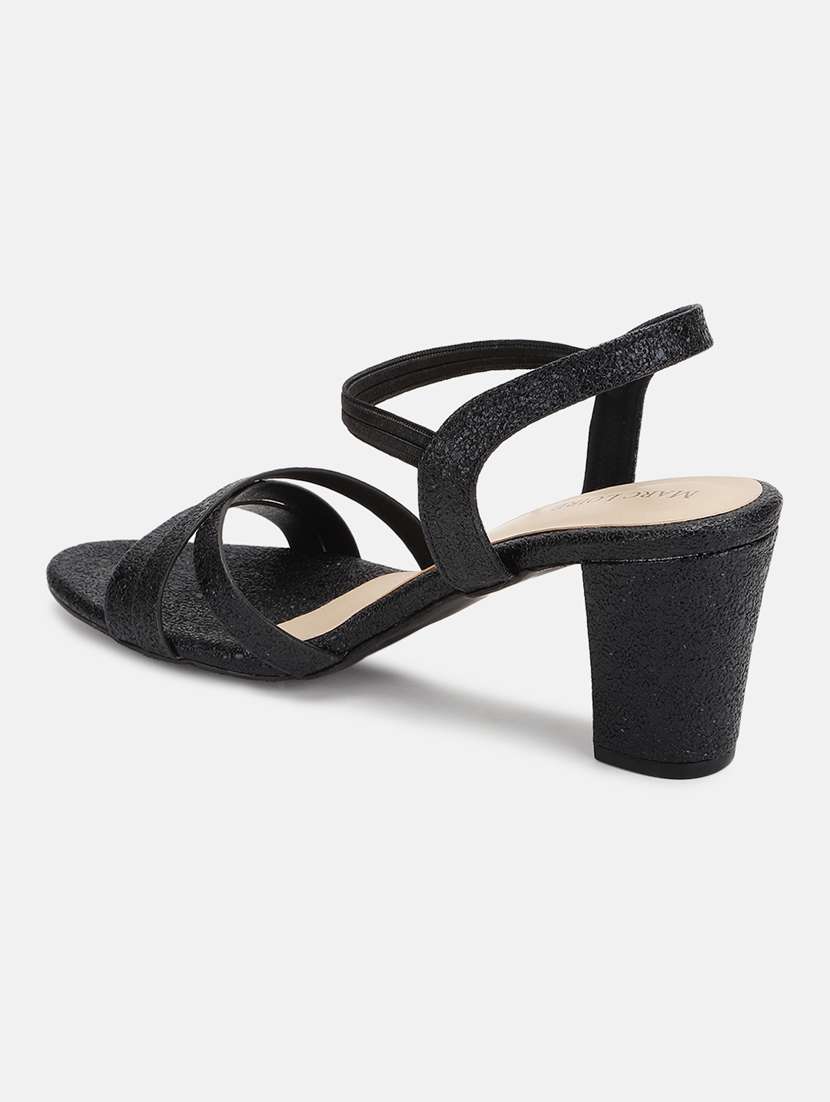 black pu back strap sandals - 19665908 -  Standard Image - 2