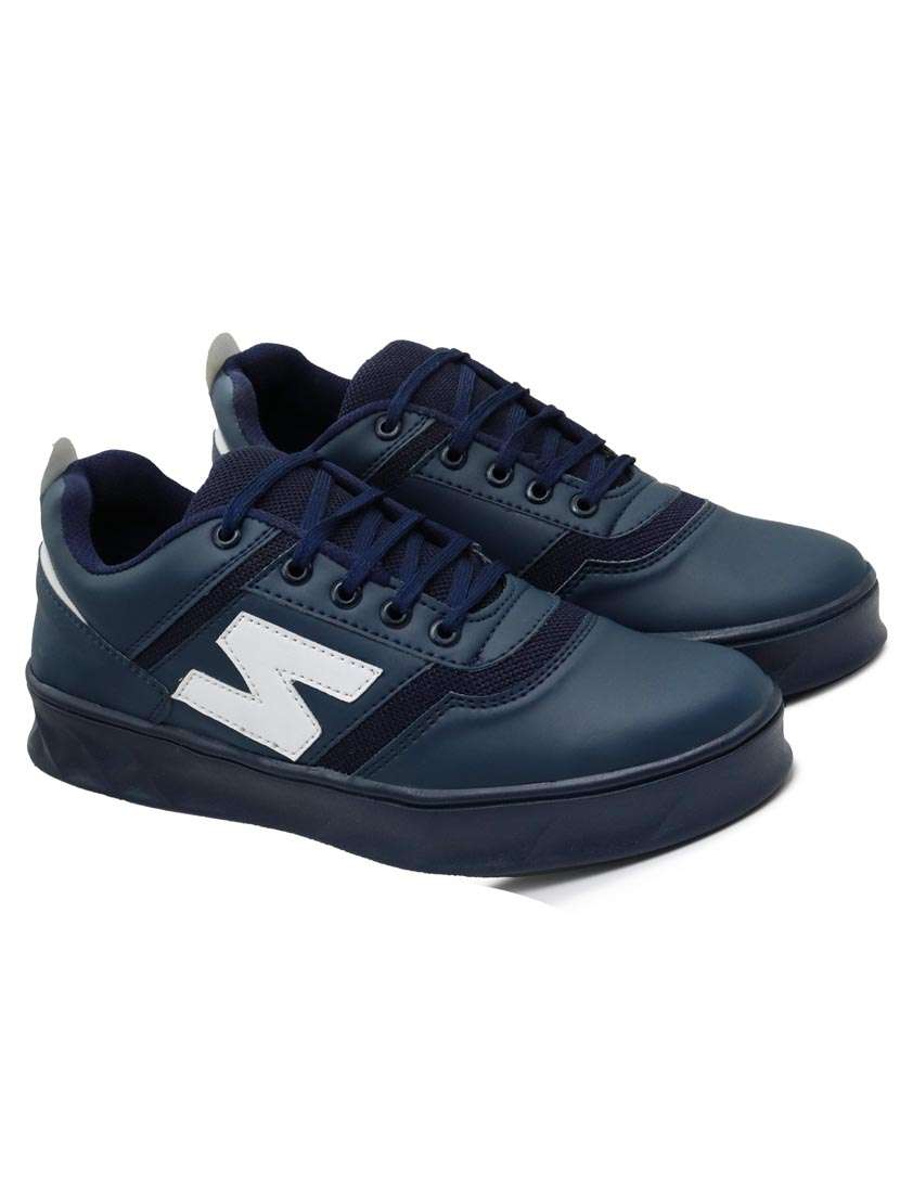 men navy blue lace up sneaker