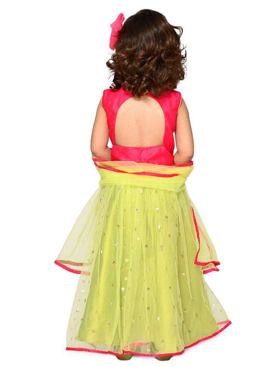 girls net lehenga choli with dupatta - 19666225 -  Standard Image - 2