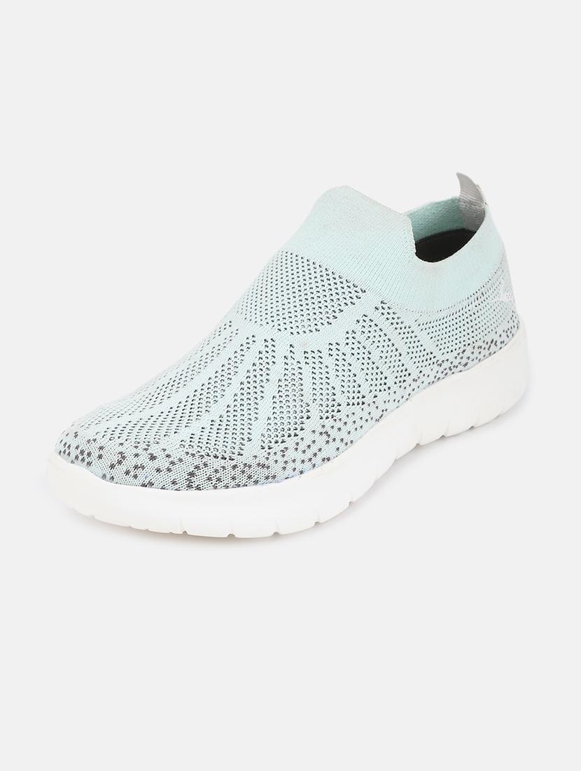 sea green fabric slip on casual shoes - 19666323 - Standard Image - 2