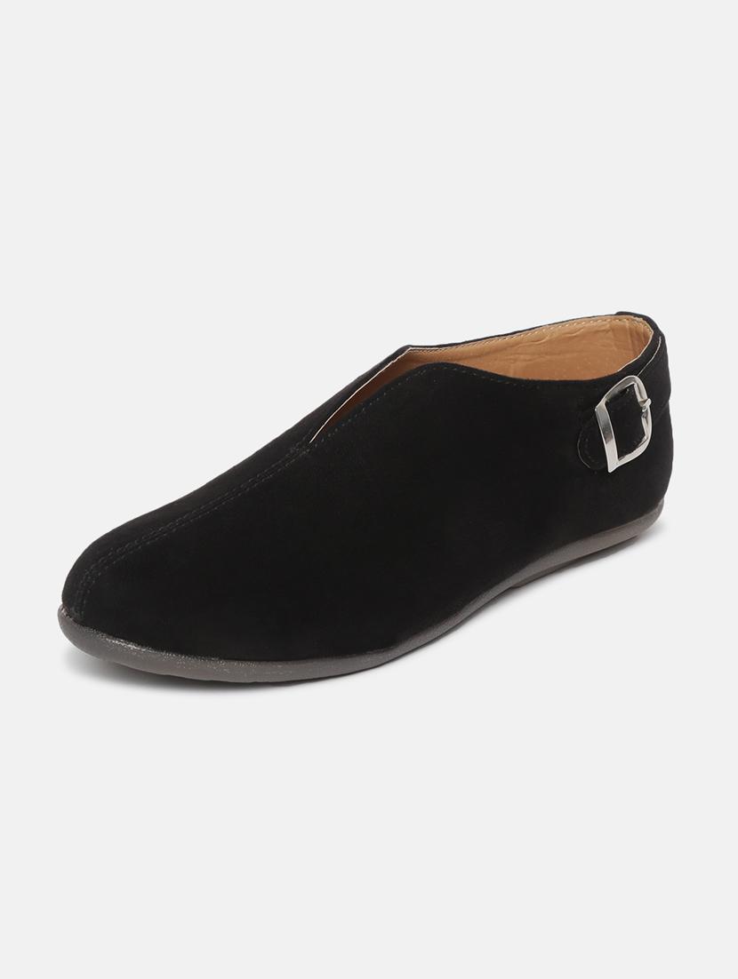 black faux leather slip on casual shoes - 19666330 - Standard Image - 2