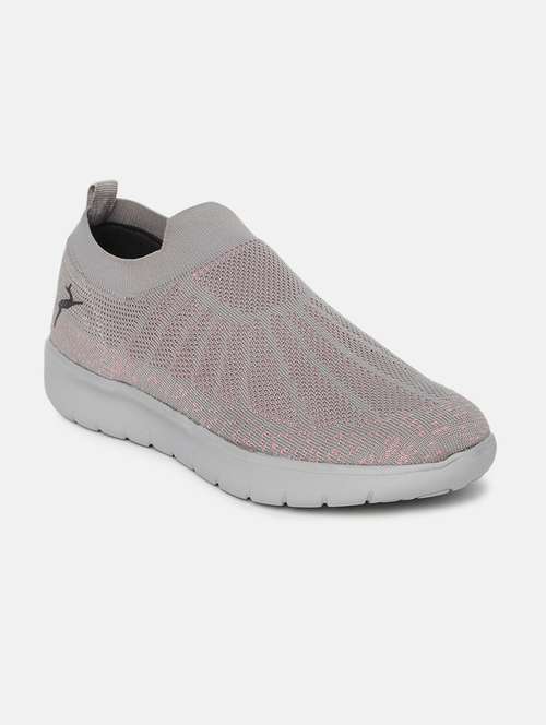 grey fabric slip on casual shoes - 19666346 - Standard Image - 0