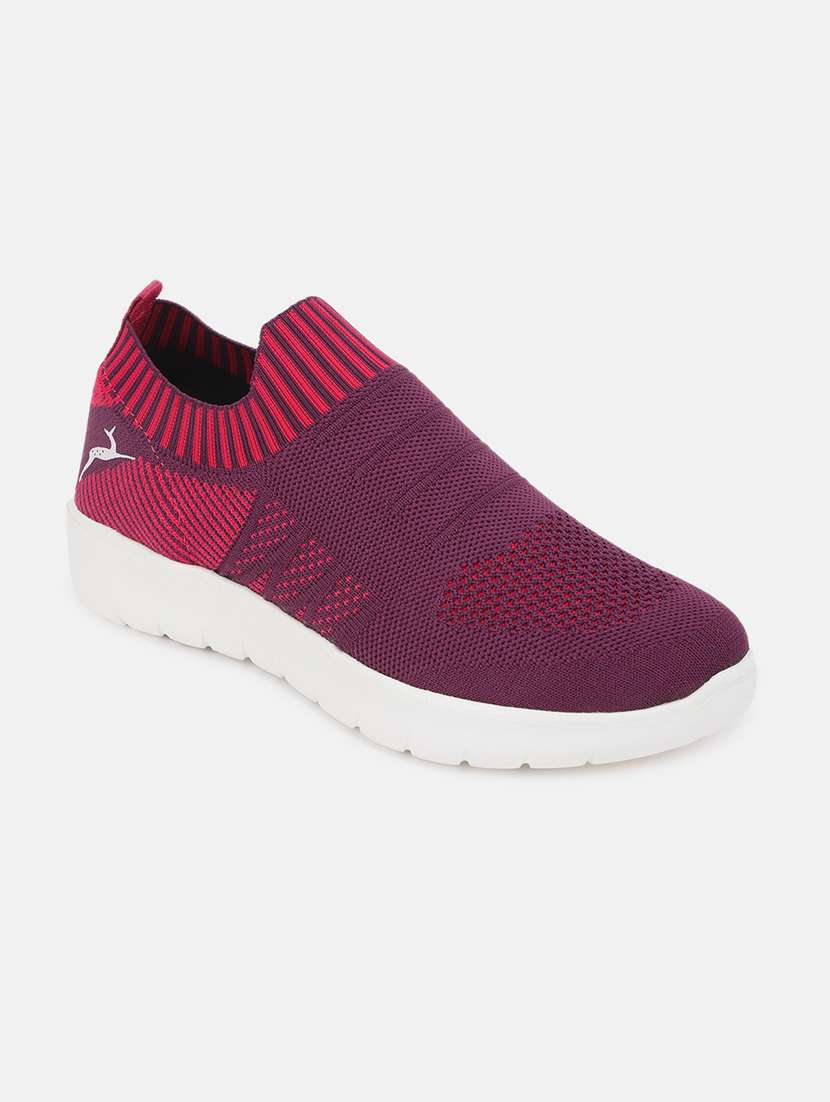 purple fabric slip on casual shoes