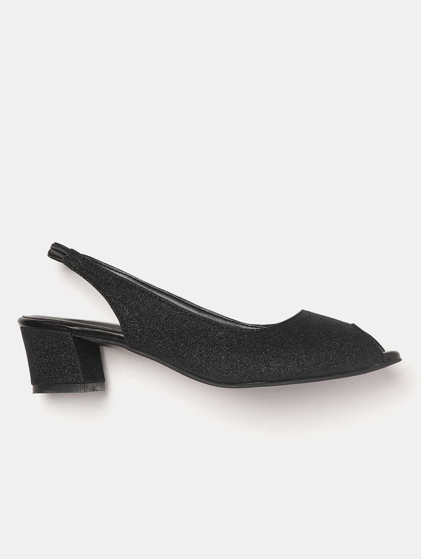 black synthetic back strap sandals - 19666365 -  Zoom Image - 0