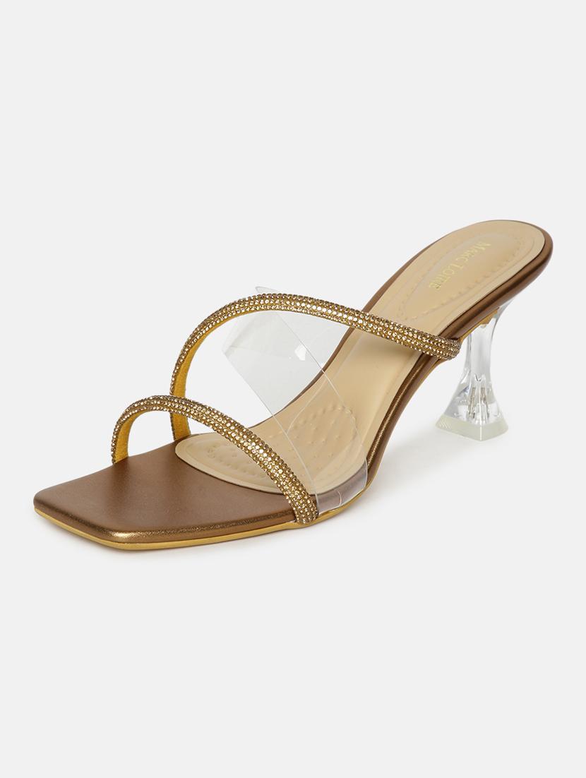 copper pu slip on sandals - 19666372 - Standard Image - 2