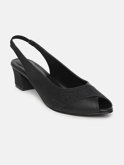 black synthetic back strap sandals - 19666389 - Standard Image - 0