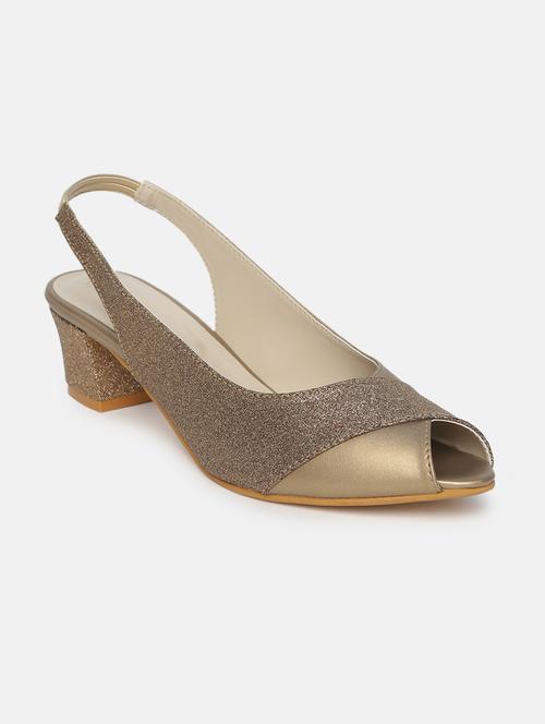 copper synthetic back strap sandals - 19666395 -  Standard Image - 0