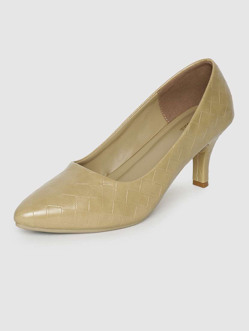 beige pu slip on pumps - 19666396 -  Standard Image - 2