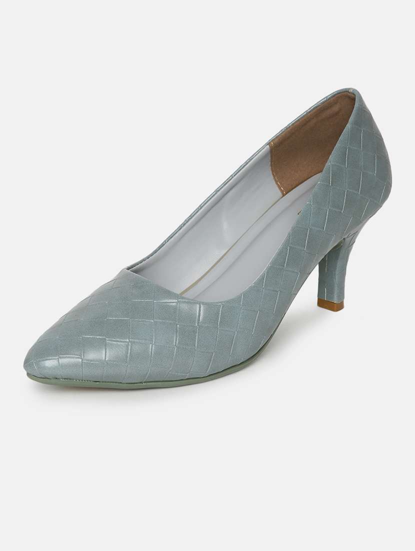 grey pu slip on pumps - 19666398 -  Standard Image - 2